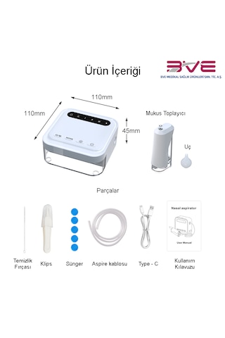 Optinell Elektrikli & Şarjlı Kare Bebek Burun Aspiratörü