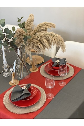 Valerium Simli Kırmızı Runner 40x150cm Kırmızı