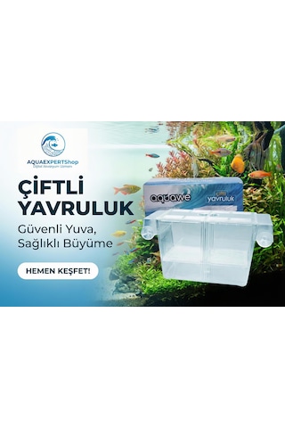 Aquawe Çiftli Yavruluk - Şeffaf Tasarım - 19,5 X 10 Cm - Şeffaf Vantuzlu - Sağlam Yapı - Balıklar İçin Güvenli