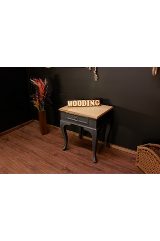 Wooding Masif Naturel Antrasit Komodin - Yan Sehpa