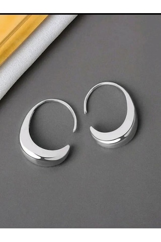 925ayar Gümüş Yarım Ay Küpe