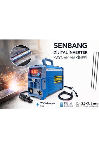 Senbang 250 Amper Dijital İnverter Kaynak Makinesi Mma 250a Elektrot Kaynağı 2,5 / 3,2 Mm