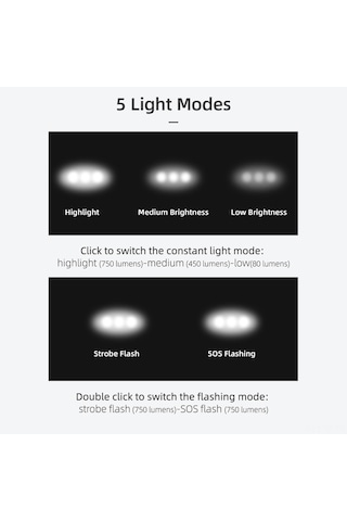 Yifomall 3 Kafa Led Bisiklet Işığı 750 Lumen 3000mah Şarj Edilebilir Pil Ipx5 Su Geçirmez Usb Powerbank Özellikli Ayarlanabilir Sürüş Işığı