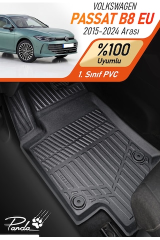 Siyah Volkswagen Passat B8 Eu 2015-2024 Arası Uyumlu 4d Havuzlu Paspas Takımı