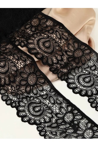 Kruzhevo El İşi Ve Dikiş İçin Elastik Dantelli Tül 90 Mm 25 M 160890312