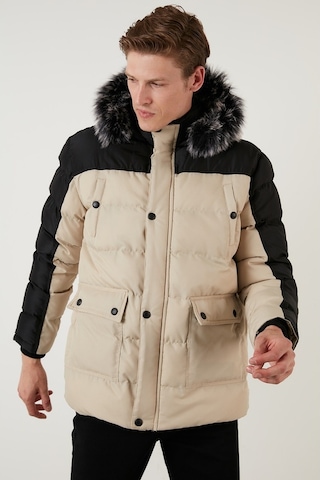 Buratti Slim Fit Çıkarılabilir Suni Tüylü Kapüşonlu Şişme Erkek Mont 5760076 Siyah-Taş