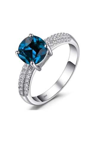 Brezza Lusso Jewelry Safir Taşlı Diamond Yarımtur Tektaş Kadın Gümüş Yüzük 13