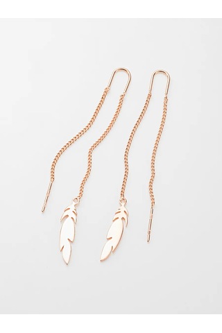 Vladlena Uzun Küpe Gümüş 925 Altın Kaplama Tüylü Çıkartmalar 287353416 Altın