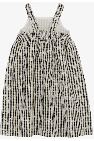 Escabel Kız Çocuk Elbise Çiçek Nakışlı Pötikare Desenli 5-9 Yaş, Siyah-siyah Siyah