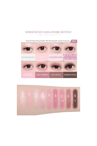 Pigmentli, 5 Farklı Dokulu Far Paleti Perıpera All Take Mood Palette 004 If Pink Check Dm Plz 004