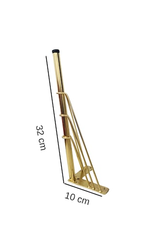 4'lü Metal Mobilya Ayağı Gold 32 Cm Sehpa Puf Koltuk Ayağı Vidalı Hairpin Ayak Altın