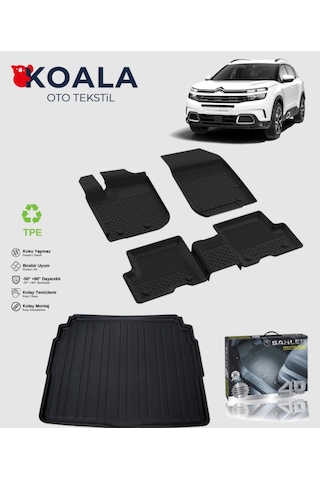 Citroen C5 Aircross Üst Bagaj 2019 Sonrası Uyumlu Sahler Paspas + Bagaj Havuz Seti