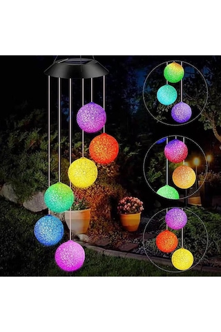 Coverzone Solar Garden Lights Hanging Eva Ball Güneş Enerjili Asılabilir Bahçe Aydınlatma Ip44 Dış Mekan Dekorati Çok Renkli