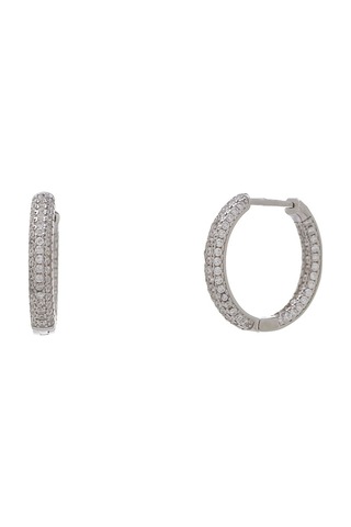 18 Mm Halka Model-2 925 Ayar Gümüş Zirkon Taşlı Kadın Küpe Gümüş