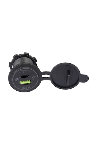 Usb Soket USB ŞARJ YUVASI Yeni Tip Type-C 12-24Volt
