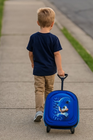 Newfull Çekçekli Sonic Erkek Anaokul Sırt Çantası-mavi