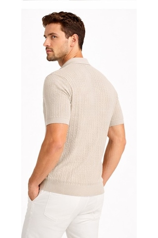 Cazador Erkek Polo Yaka Desenli Triko T-shirt 34215 Taş Taş