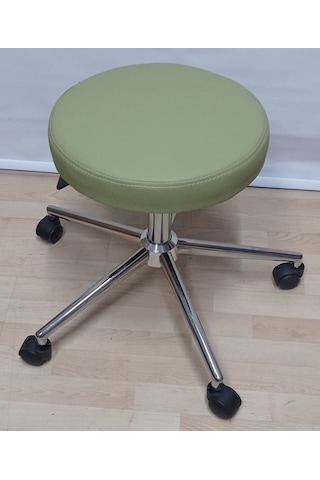 Ofis Taburesi Elden Hidrolikli Açık Yeşil Suni Deri Metal Yıldız