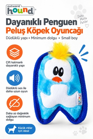 Petstages İnvincibles Penguen Düdüklü Peluş Köpek Oyuncağı Small - Yüksek Dayanımlı