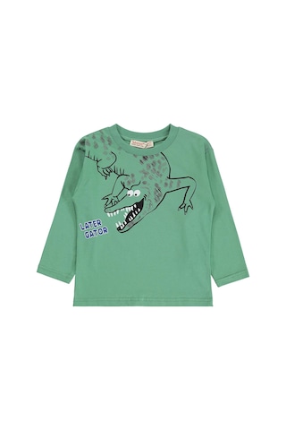 Silversun Kids Silversun Timsah Baskılı 2-7 Yaş Sweatshirt - Yeşil