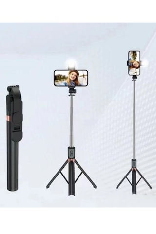 K9 Masaüstü Tripod Işıklı Kumandalı Selfie-youtuber Tripod 170 Cm