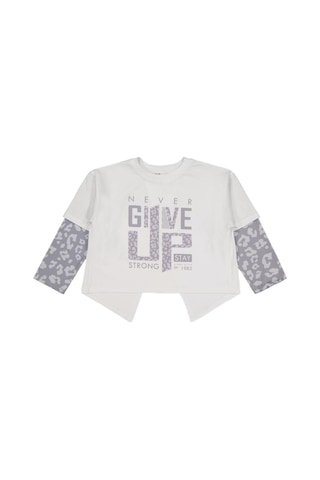 Civil Girls Leopar 6-9 Yaş Sweatshirt Beyaz
