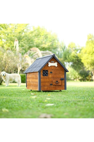 Mandu Isı Yalıtımlı Ahşap Köpek Kulübesi Medium