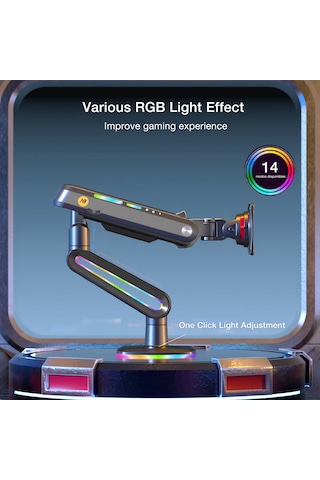 Nb North Bayou F6 32-60 İnç 2-20 Kg Vesa Uyumlu Gaming Rgb Monitör Standı NB F6 G