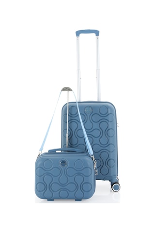 Mçs Polipropilen 2li Valiz Seti Kabin & Makyaj V376 S23sy1000045-set 10227 Sky Blue