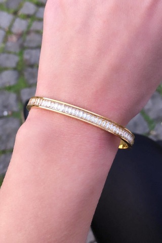 Baget Sıralı Gold Renk Çelik Kelepçe Gold