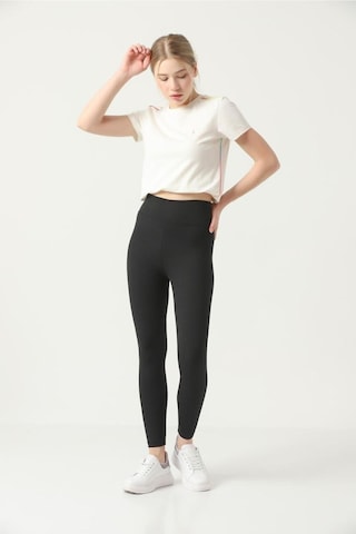 Kallima Siyah Içi Polarlı Kışlık Yüksek Bel Toparlayıcı Fitilli Tayt Siyah