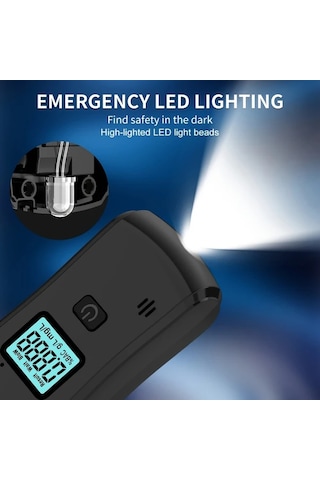 Motion003 Profesyonel 0.20 Bac Alkol Test Cihazı 1 Adet Cihaz + 5 Nozul Yüksek Doğruluklu Taşınabilir Lcd Ekran Abs Gövde Aaa Pil