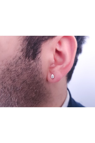 Pırlanta Taşlı Sayra Damla Erkek Küpesi 0802e0039