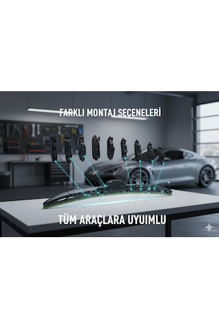 Space Premium 10 Aparatlı Hibrit Silecek Kilitli Model 35 Cm Uyumlu