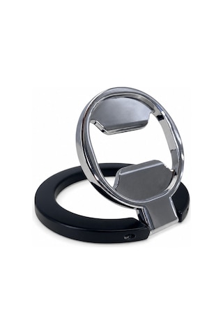 Zore Paris M10 Magnetik Standlı Şişe Açacaklı Ring Telefon Tutucu Siyah