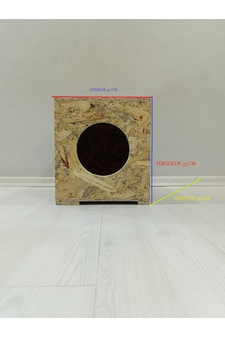 Kedi Yuvası Kedi Kulubesi Soğuğa Dayanıklı Osb Kedi 36x30x33 Cm