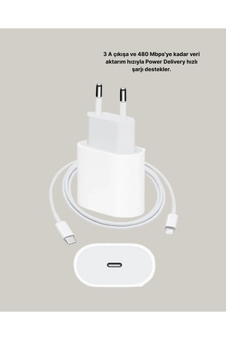 İphone Ve İpad Uyumlu 20w Güvenli Usbc Hızlı Şarj Adaptörü