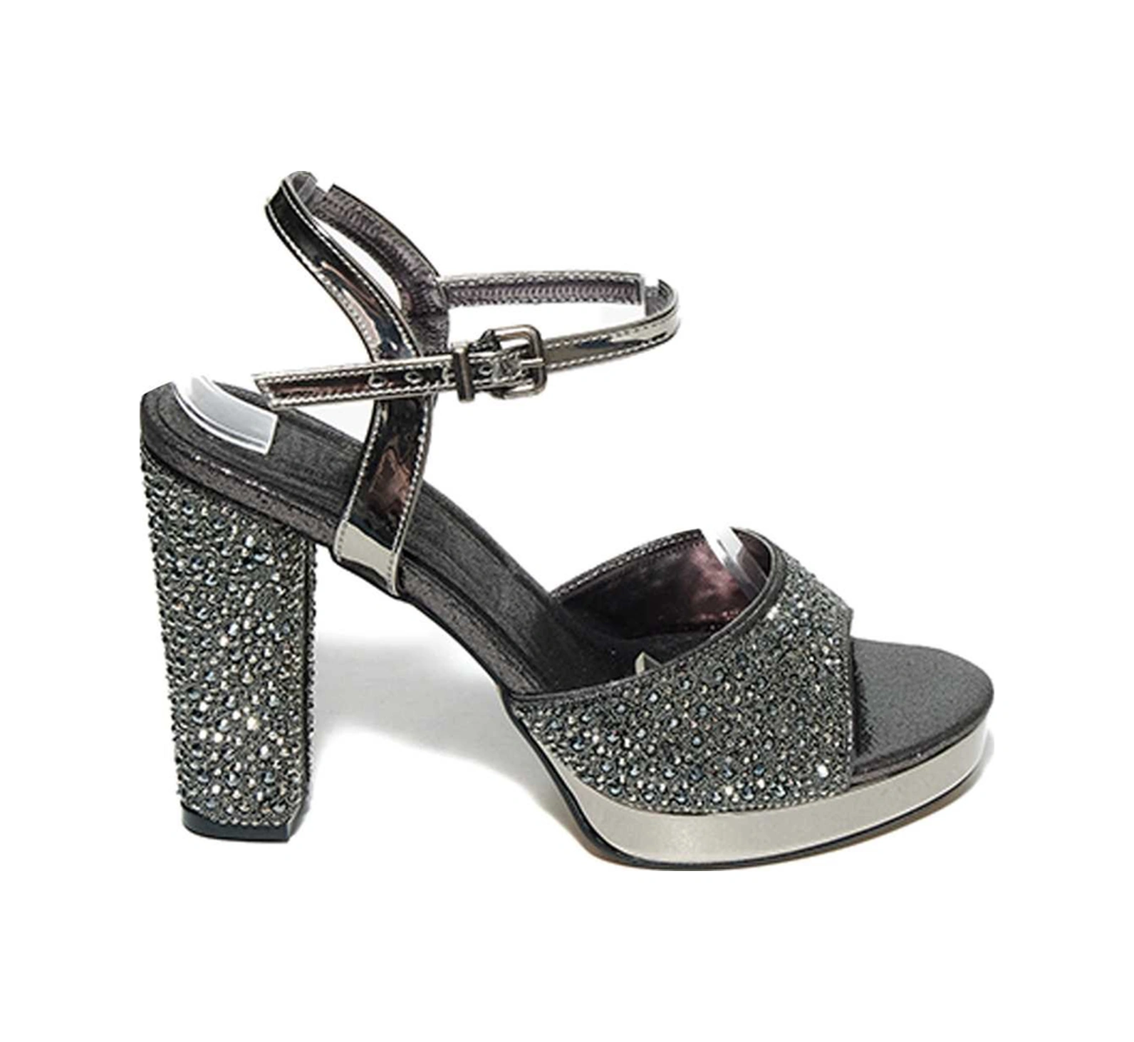 Bestello Taşlı Neolit Taban Kalın Topuklu Ayakkabı 331-390 Kadın Ayakkabı PLATIN