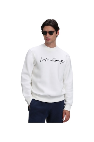 Lufian Erkek Sweatshirt 112030125 Kırık Beyaz