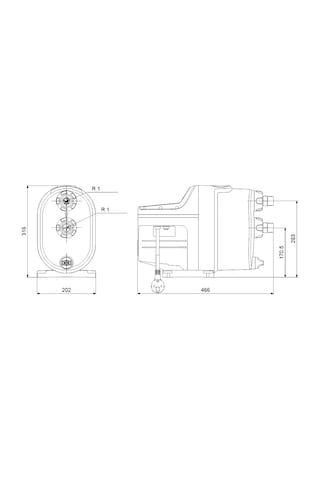 Grundfos Scala1 3-45 Sessiz Otomatik Hidrofor Tak-Çalıştır 4.5 Bar 5.6 M³/H