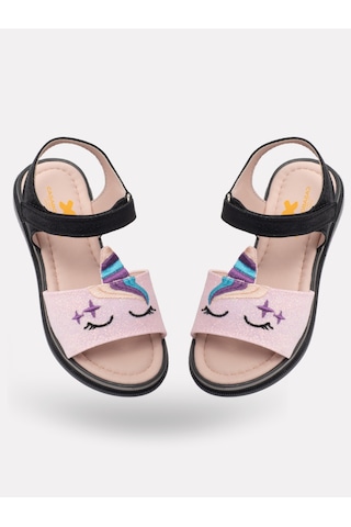 Unicorn Shine 3d Kız Sandalet Pembe - Siyah