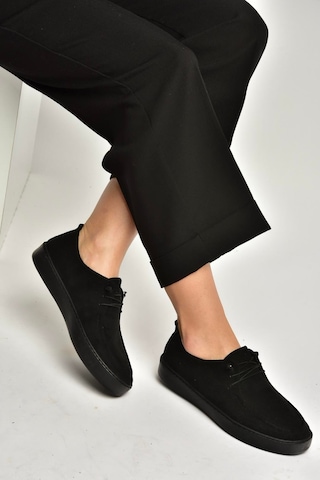 Fox Shoes Y602170902 Siyah Süet Bağcıklı Casual Ayakkabı Siyah
