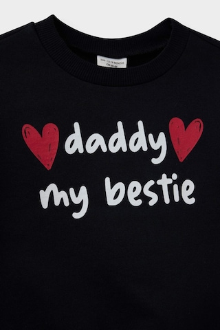 Defacto Kız Bebek Bisiklet Yaka Baskılı İçi Yumuşak Tüylü Sweatshirt E9214a525aubk27 Siyah