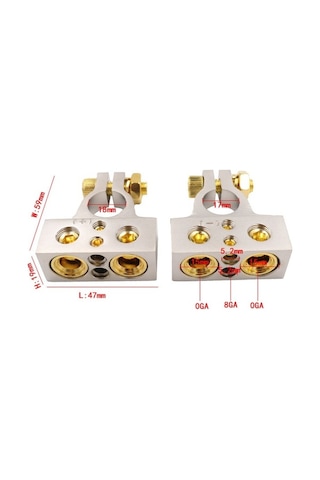 Novahub 0/2/4/8 Awg Pil Terminal Bağlantıları, Çinko Bakır Halkalı, 12-48v Uyumlu, Şeffaf Kapaklı