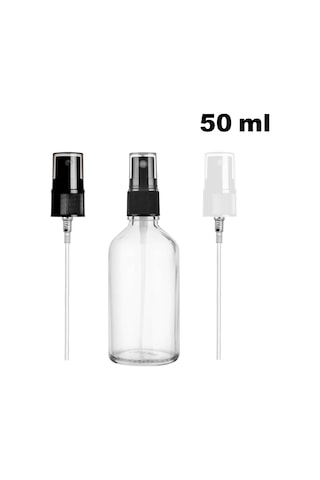 Afracam Şeffaf 50 Ml Sprey Fısfıs Kolonya Dezenfektan Cam Şişe Siyah