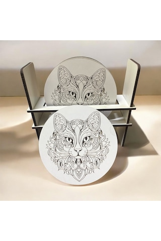 6 Lı Mdf Bardak Altlığı Dekoratif Ecceca1026 Karışık