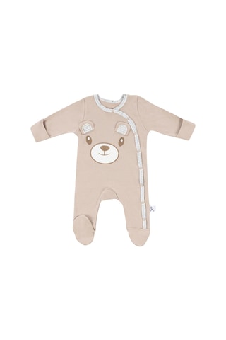 Gezenbebe Hero Uzun Kollu Nakışlı Bebek Tulumu Teddy Organik