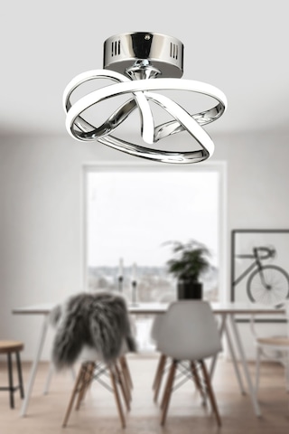 Vino Riserva Model Krom Kaplama Metal Salon Mutfak Oturma Yatak Odası Modern Led Plafonyer Avize Krom