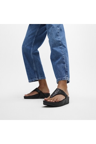 Roncato 339 Black Glitter Terlik Kadın Diğer X03-339 /323 Fitflop Lulu Glitter Toe-post Siyah