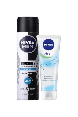 Nivea B&W Fresh Erkek Deodorant 150 ML + Soft Nemlendirici Bakım Kremi 75 ML